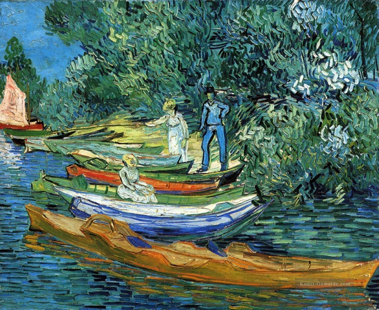 Ruderboote am Ufer der Oise Vincent van Gogh Ölgemälde